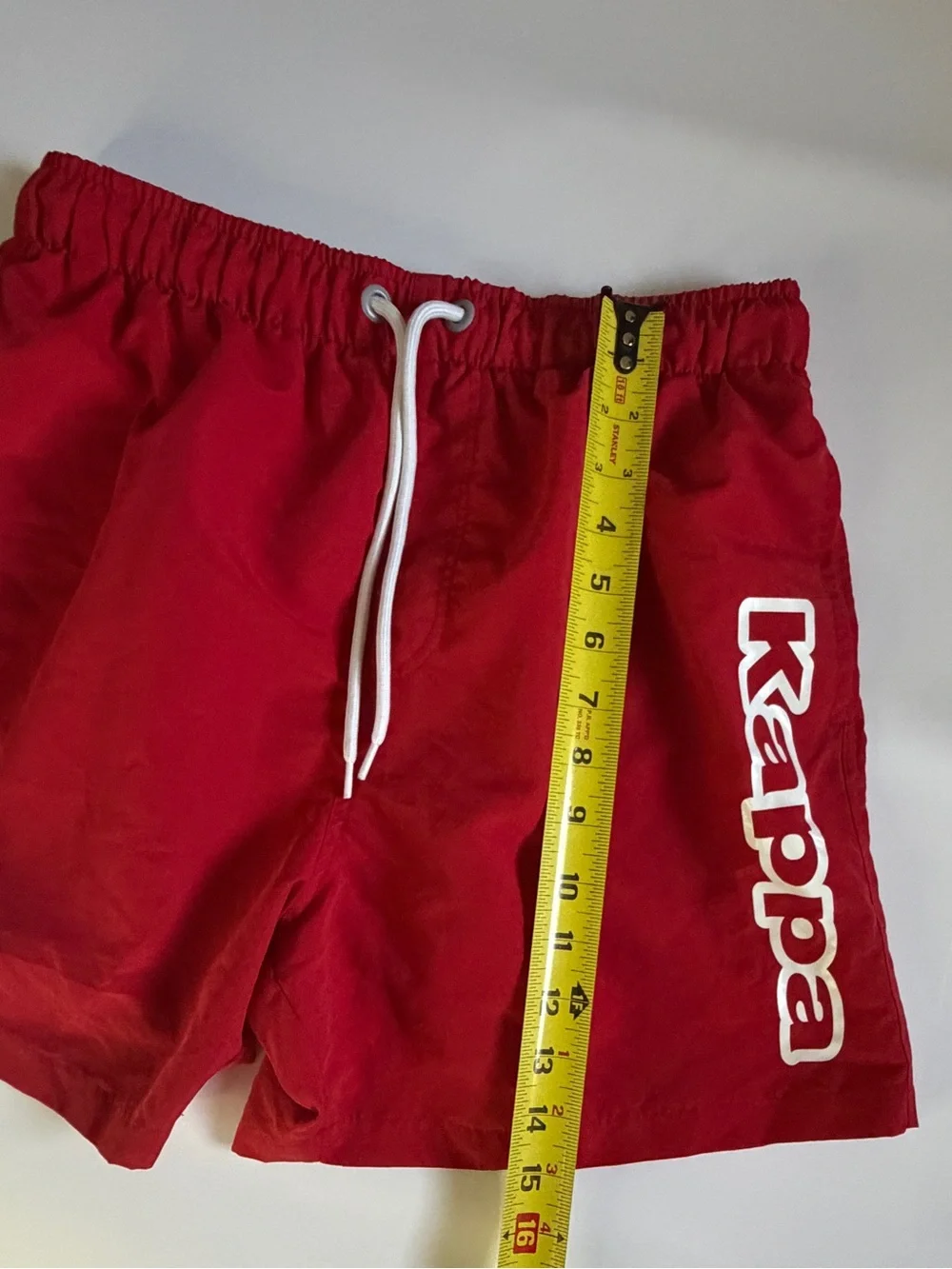 Kappa Red Men's Swim Board Shorts with White Logo